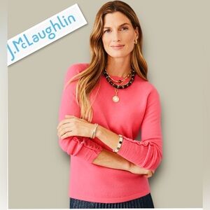 J.McLaughlin Jamey 100% Cashmere Crewneck Sweater Pullover In Rose Size L
